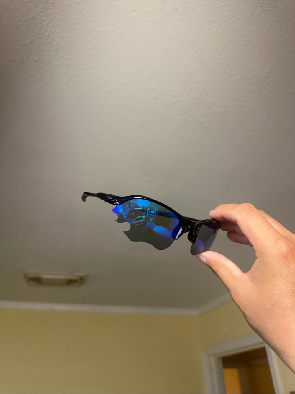 Blue Mirrored Sport Sunglasses - Lightweight Performance Oakley